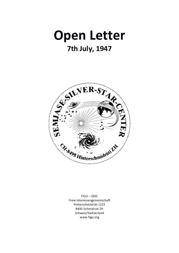 Open Letter, 7th July 1947