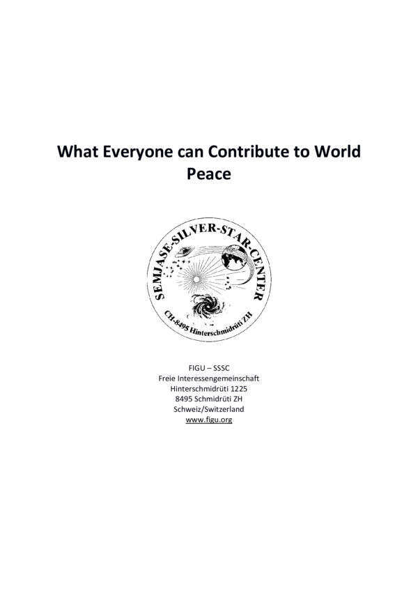 What Everyone can Contribute to World Peace